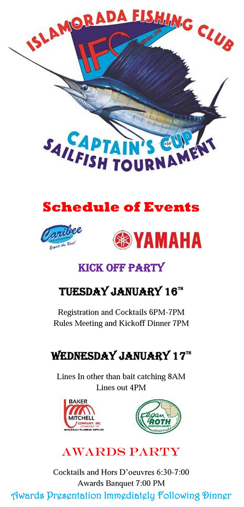 Schedule of Events The Islamorada Fishing Club